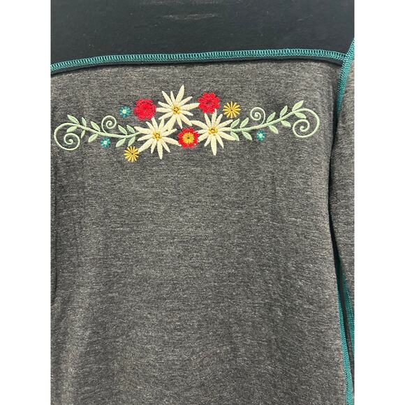 Alp N Rock Embroidered Long Sleeve Cotton Blend Top Size 1 (XS) Made In USA - Picture 8 of 10